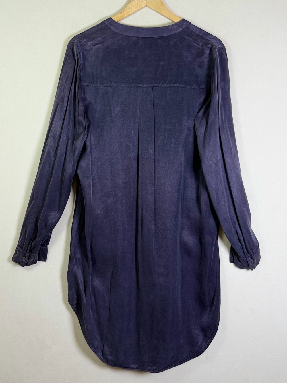 Splendid Women’s Large Cupro Viscose Purple Hi Low Tunic Shirt Dress Long Sleeve - Picture 5 of 8